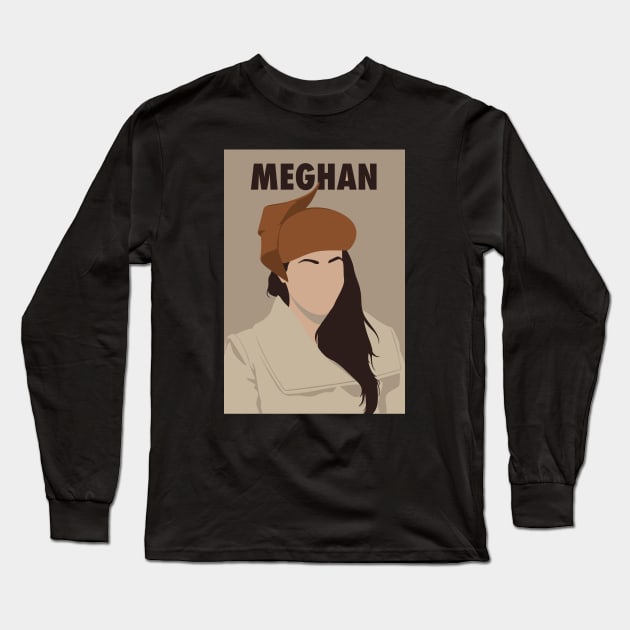 Meghan Markle Long Sleeve T-Shirt by Mavioso Pattern